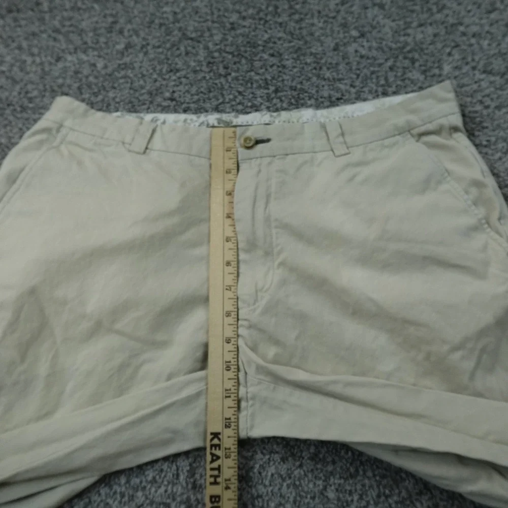 Tommy Bahama Pants Mens 38X32 Beige Tan Silk Chino Trouser Flat Front Straight